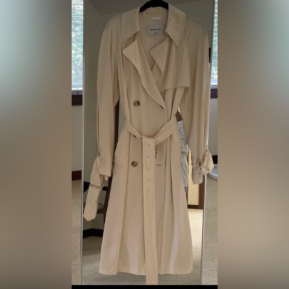 Aritzia Cream Trench Coat